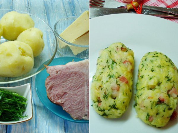 Котлеты без фарша из отварной картошки с ветчиной и сыром — вкусный рецепт